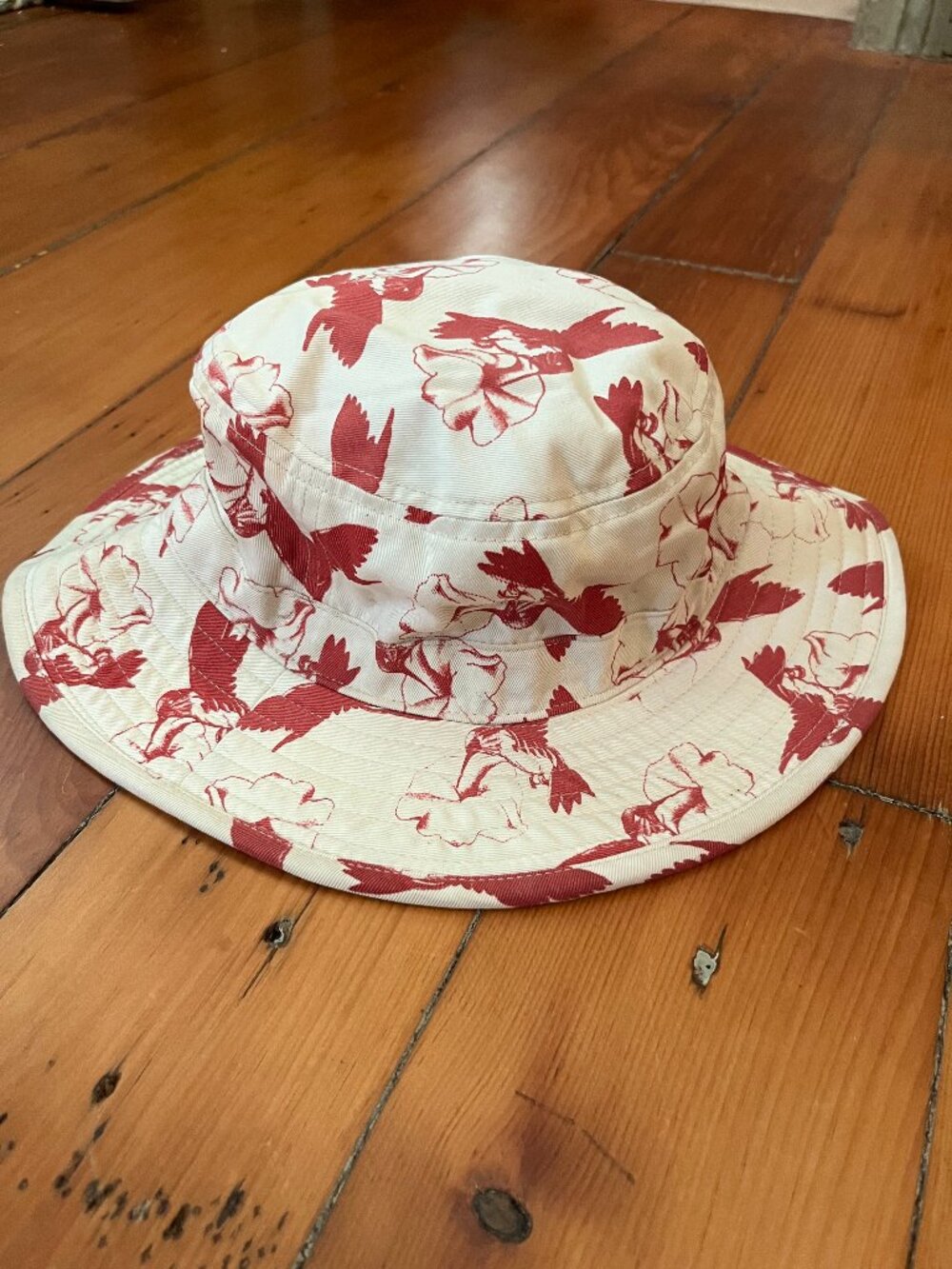 bucket hat signatures golf hummingbird hibiscus cotton foldable red elastic